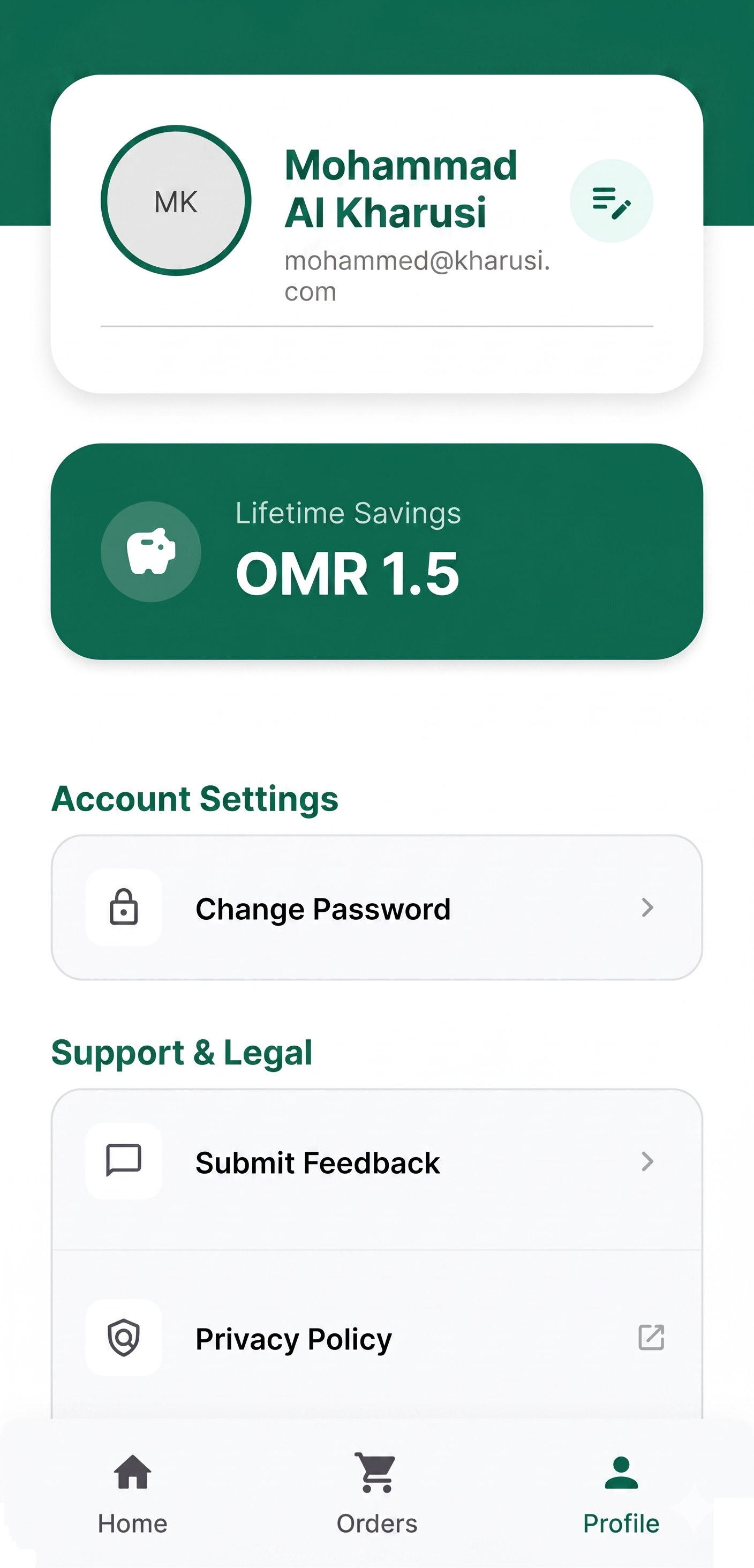 KhayrEats - User Profile & Orders
